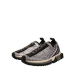 Dolce & Gabbana Silver Rhinestones Sorrento Sneakers Shoes