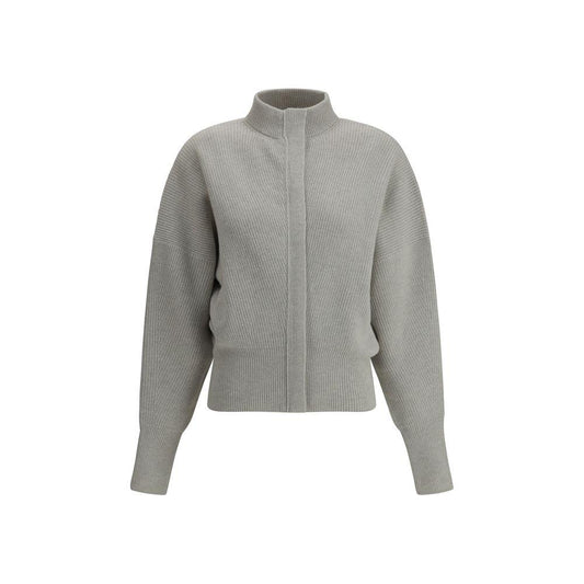 SA SU PHI Wool Ribbed Cardigan SA SU PHI Light Slate Gray