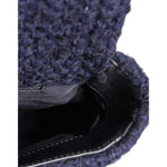 Chanel Dark Blue Medium Flap Tweed CC Gold Gray Chain Shoulder Bag CHA181