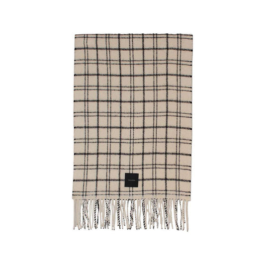 Calvin Klein Beige Wool Scarf Calvin Klein Dark Gray