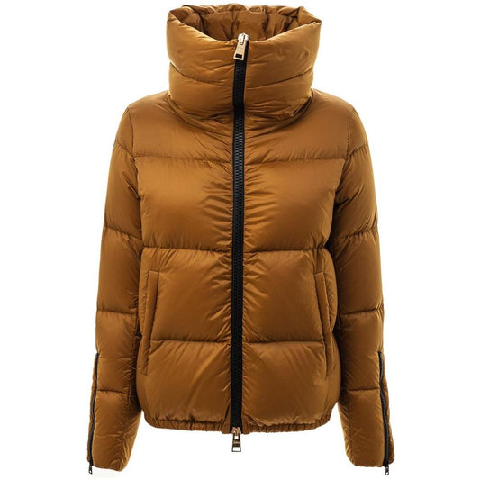 Herno Yellow Polyamide Jackets & Coat Herno Saddle Brown