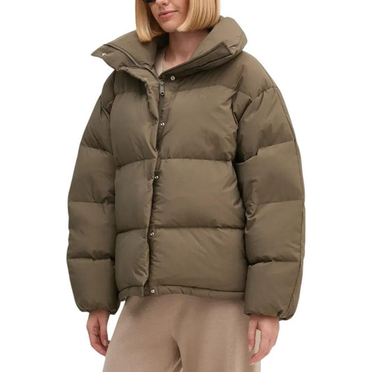 Calvin Klein Jeans Gray Polyester Jackets & Coat Calvin Klein Jeans Dim Gray