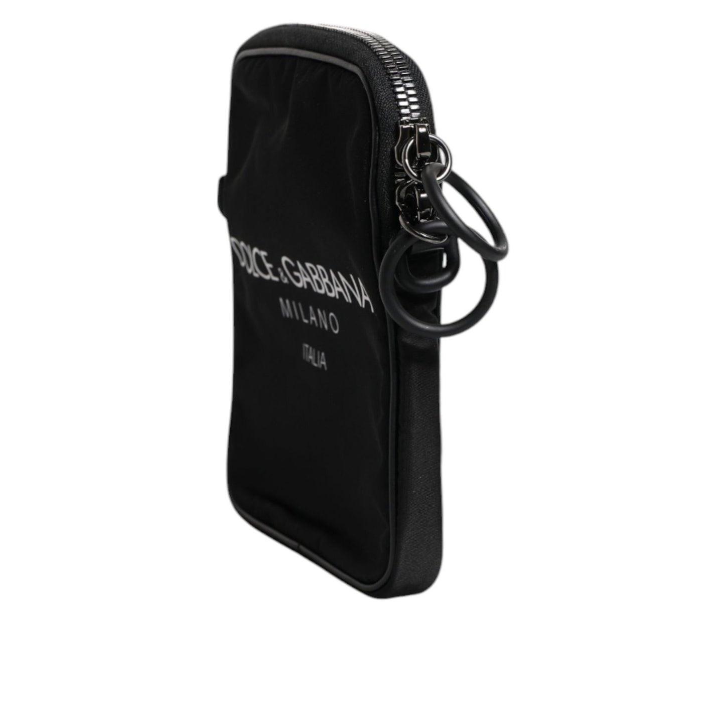 Dolce & Gabbana Black Logo Print Scuba Crossbody Shoulder Bag