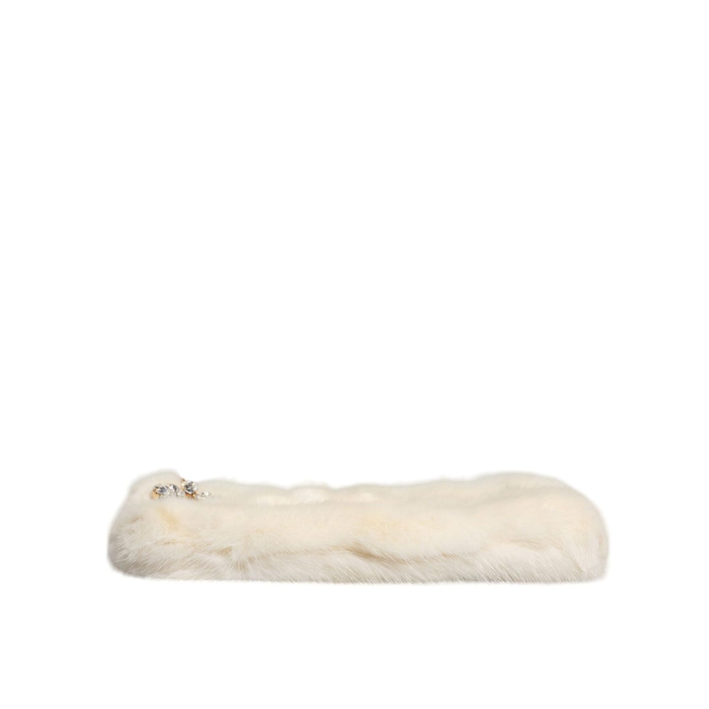 Dolce & Gabbana White Fur Handbag Clutch Purse Pouch Bag