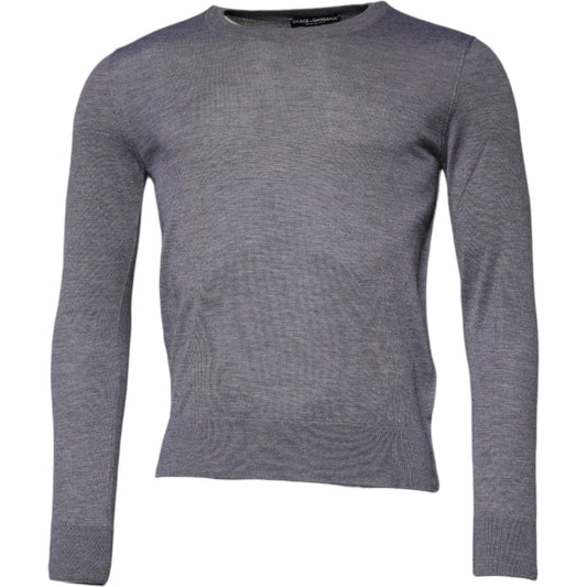 Dolce & Gabbana Gray Cashmere Crew Neck Pullover Sweater TSH87728-44