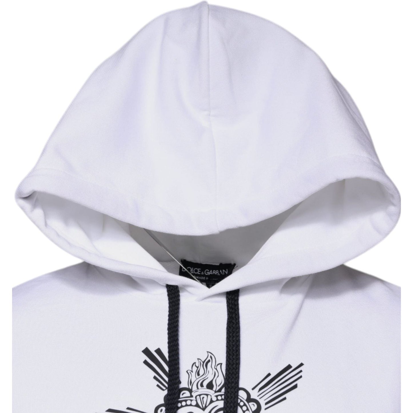 Dolce & Gabbana White Sacred Heart Hooded Sweatshirt Sweater TSH878545-48