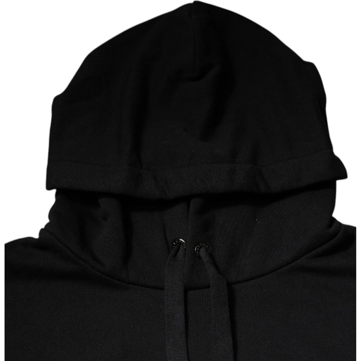 Dolce & Gabbana Black Logo Cotton Hooded Sweatshirt Sweater