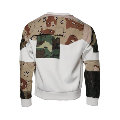 Dolce & Gabbana Multicolor Patchwork Cotton Crew Neck Sweater