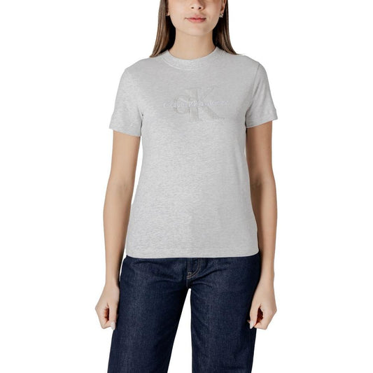 Calvin Klein Jeans Gray Cotton Tops & T-Shirt Calvin Klein Jeans Gray