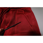 Dolce & Gabbana Maroon Viscose Nylon Mid Waist Bermuda Shorts