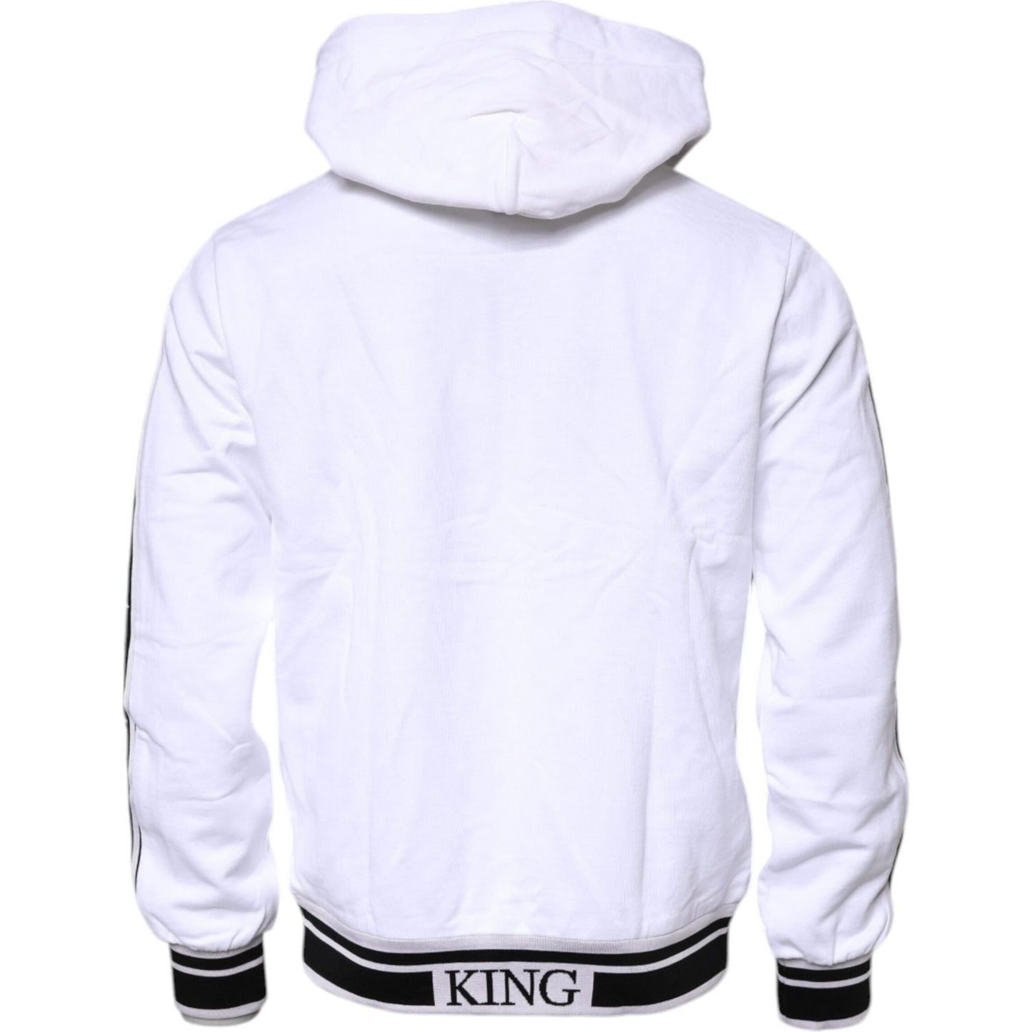 Dolce & Gabbana White Full Zip Hooded Sweatshirt Sweater TSH87200-50