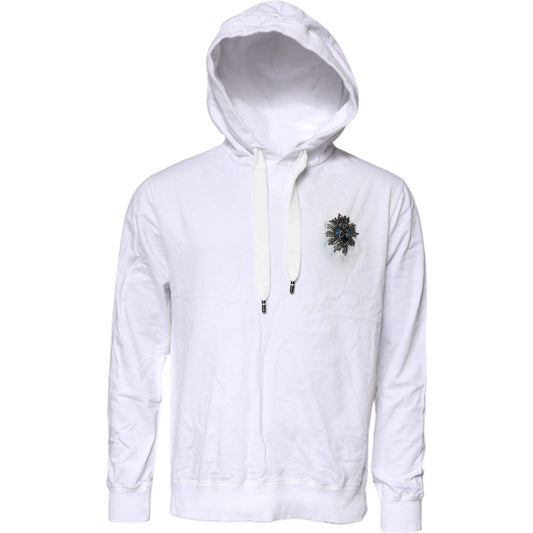 Dolce & Gabbana White Cotton Hooded Sweatshirt Sweater TSH878514-50
