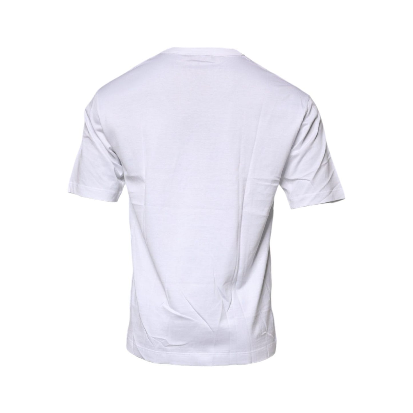 Dolce & Gabbana White Floral Print Cotton Crew Neck T-shirt