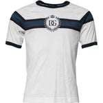 Dolce & Gabbana White Logo Print Cotton Men Crew Neck T-shirt TSH90036-46