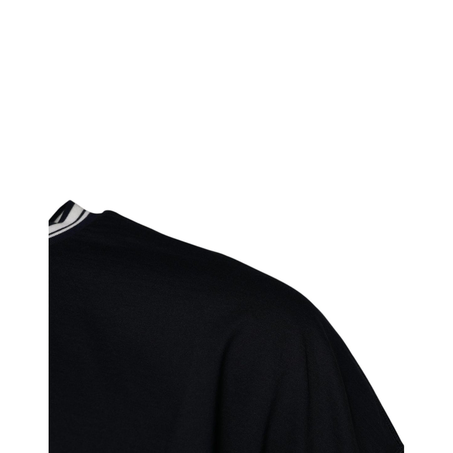 Dolce & Gabbana Dark Blue Logo Crown Cotton Crew Neck T-shirt