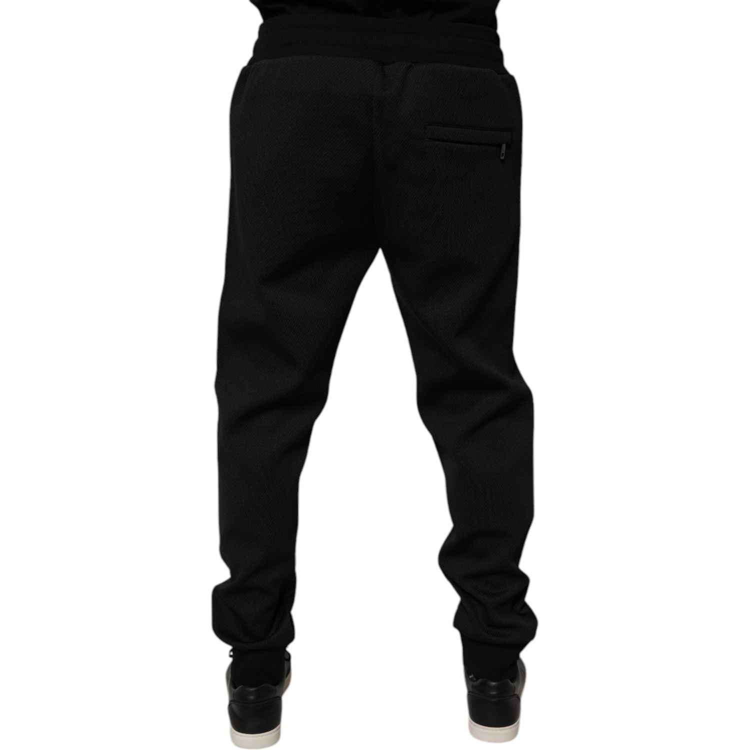 Dolce & Gabbana Black Polyester Men Jogger Sweatpants Pants