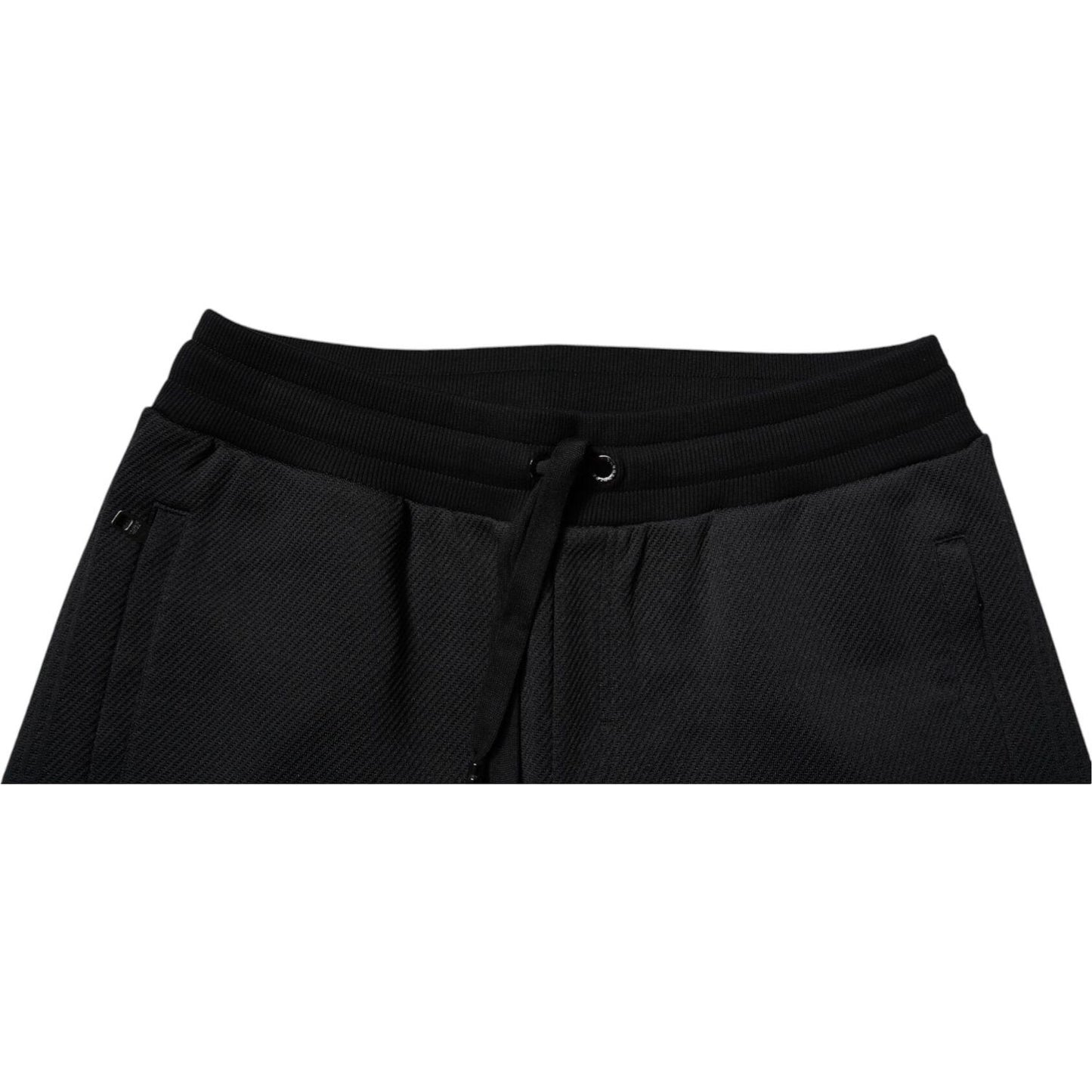 Dolce & Gabbana Black Polyester Men Jogger Sweatpants Pants