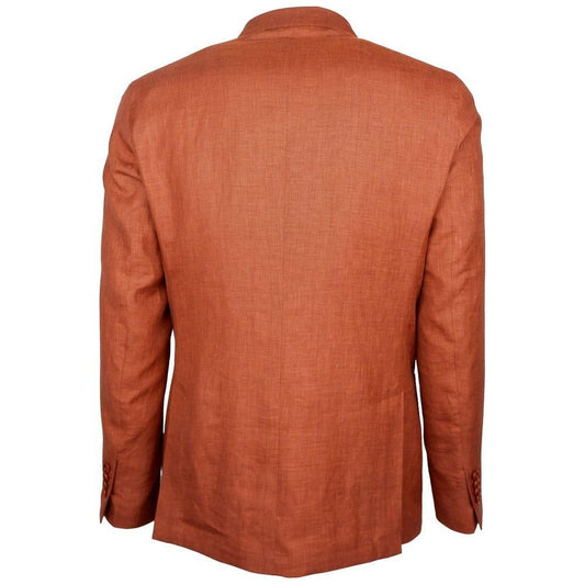 Made in Italy Brown Linen Blazer