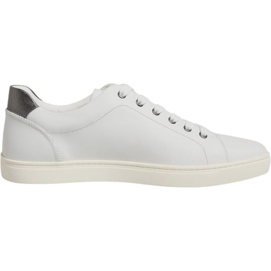 Dolce & Gabbana White Leather Heart Embellished Sneakers Shoes 1728,67345645728,Dolce & Gabbana,EU43/US10,Material: 100% Calf Leather,Men,Men - Shoes,Preowned / Defect,Shoes,Sneakers - Men - Shoes,White Dolce & Gabbana MV7039-43