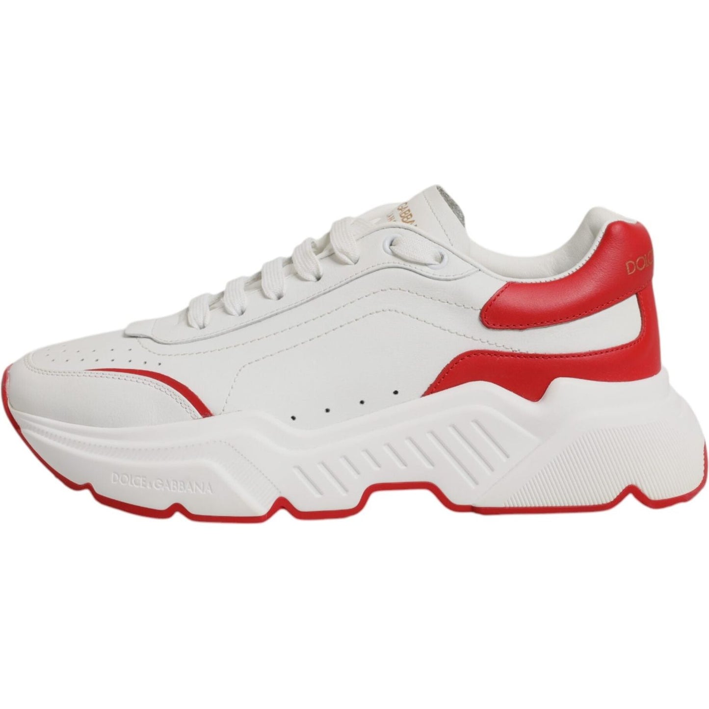Dolce & Gabbana White Red Leather Daymaster Men Sneakers Shoes MV7045-41