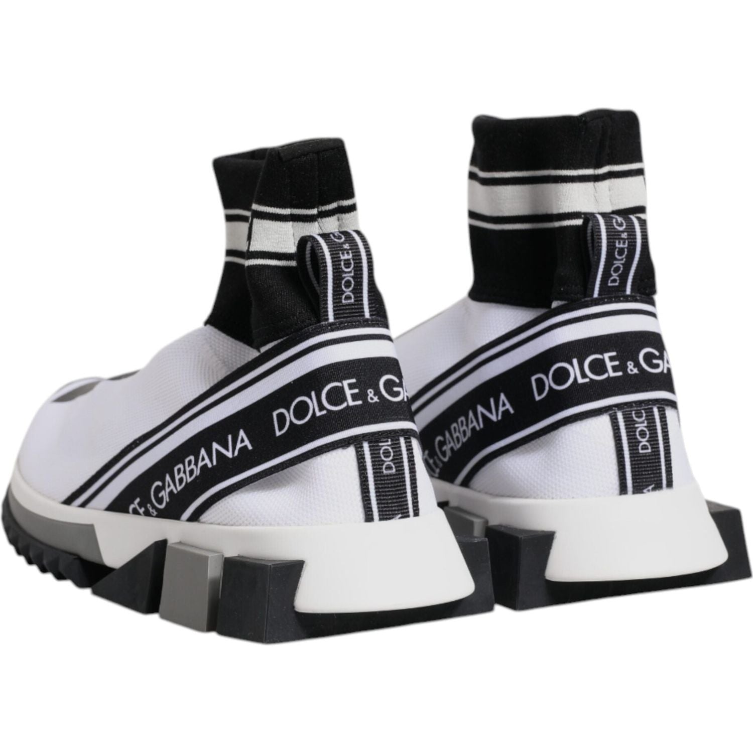 Dolce & Gabbana White Black Sorrento Socks Sneakers Shoes