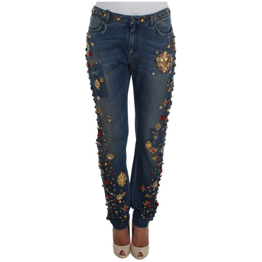 Dolce & Gabbana Enchanted Sicily Embellished Boyfriend Jeans Dolce & Gabbana Dark Slate Gray