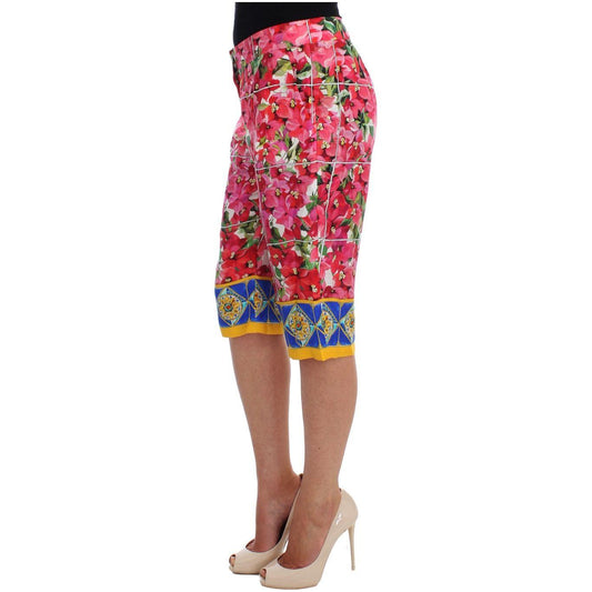 Dolce & Gabbana Multicolor Floral Silk Capri Pants Dolce & Gabbana Rosy Brown