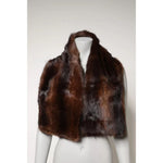 Dolce & Gabbana Black Brown Stripe Fur Shawl Wrap Scarf