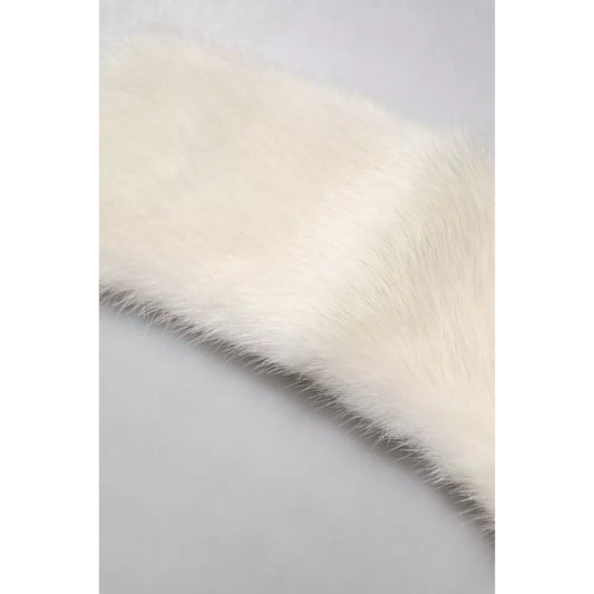 Dolce & Gabbana White Mink Fur Collar Women Neck Wrap Scarf MS7107