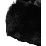 Dolce & Gabbana Black Lamb Fur Collar Women Neck Wrap Scarf MS7111-40