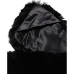 Dolce & Gabbana Black Lamb Fur Collar Women Neck Wrap Scarf MS7111-40