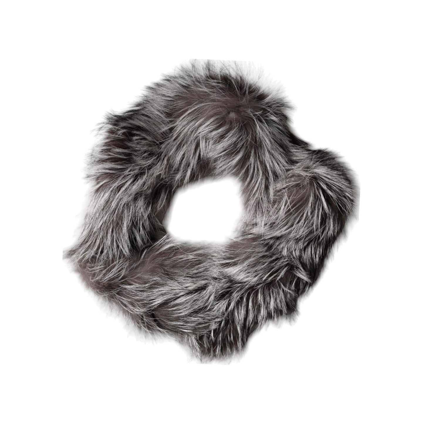 Dolce & Gabbana Gray Fox Fur Neck Wrap Warmer Winter Scarf