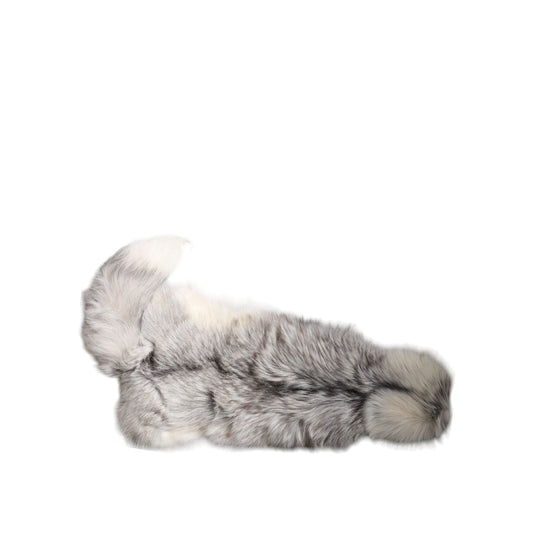 Dolce & Gabbana White Fox Fur Neck Wrap Warmer Winter Scarf MS7121
