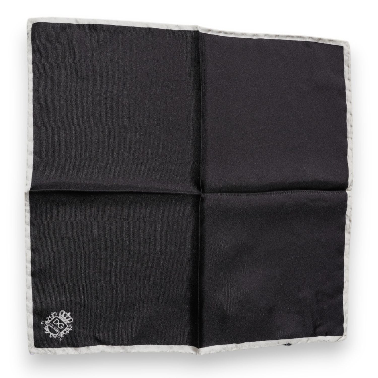 Dolce & Gabbana Black Crown Logo Square Handkerchief Scarf