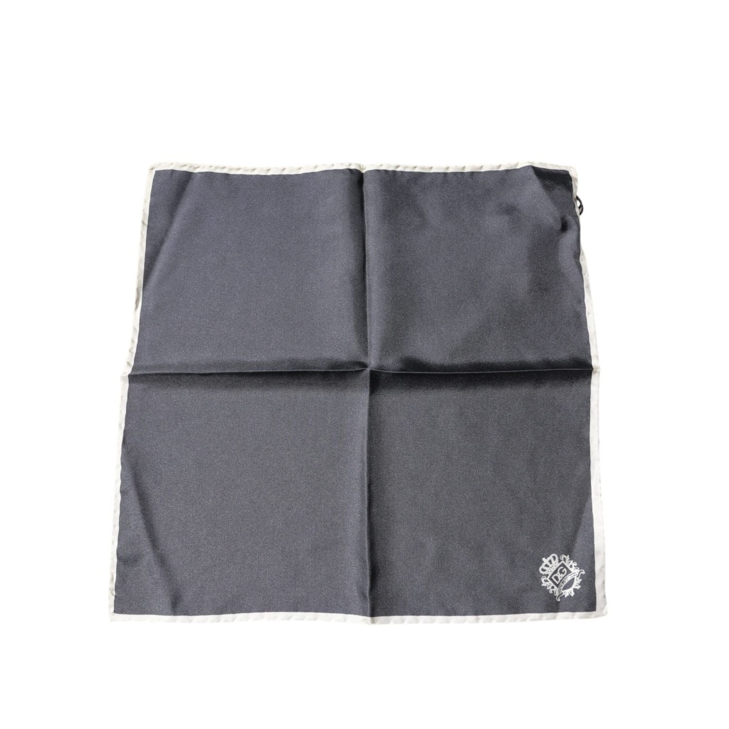 Dolce & Gabbana Gray Crown Logo Square Handkerchief Scarf