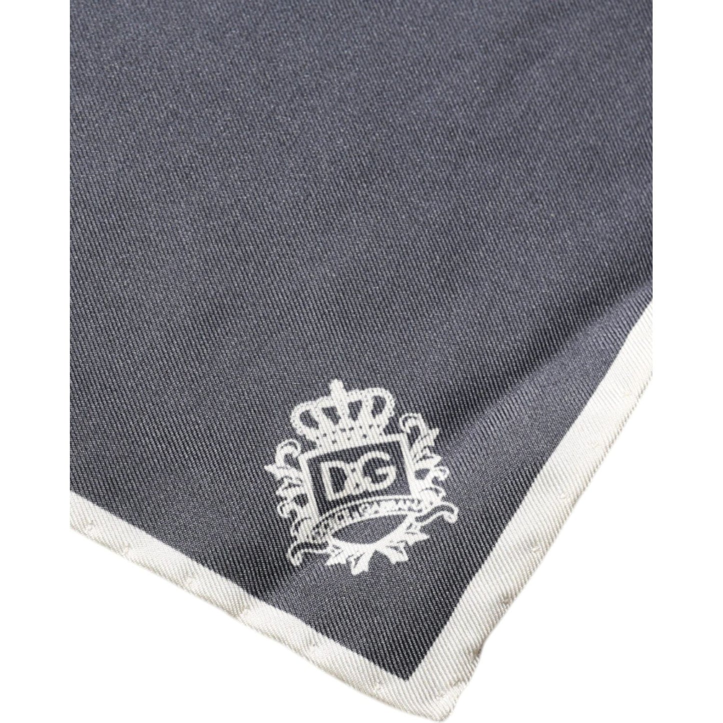 Dolce & Gabbana Gray Crown Logo Square Handkerchief Scarf