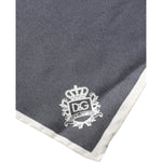 Dolce & Gabbana Gray Crown Logo Square Handkerchief Scarf