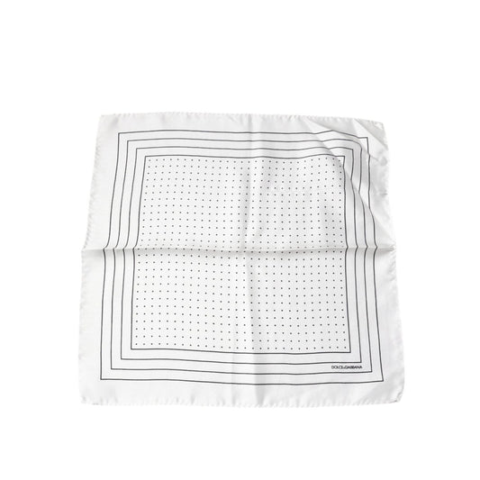 Dolce & Gabbana White Polka Dots Square Handkerchief Scarf MS7316