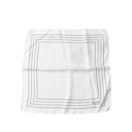 Dolce & Gabbana White Polka Dots Square Handkerchief Scarf MS7319