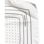 Dolce & Gabbana White Polka Dots Square Handkerchief Scarf