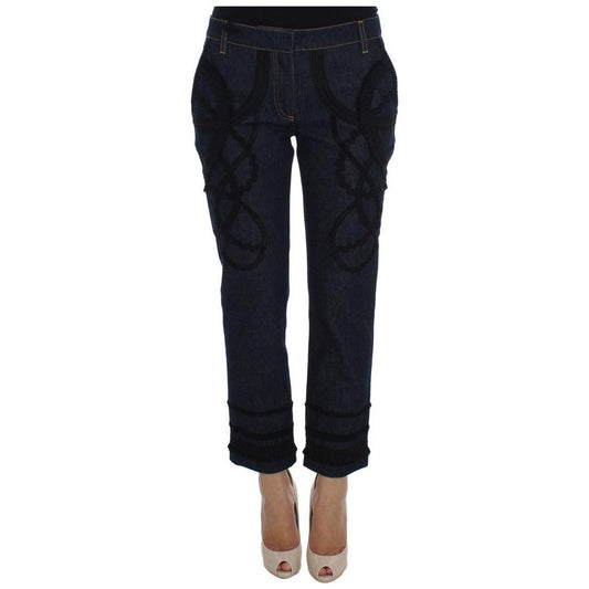 Dolce & Gabbana Embroidered Capri Jeans for Elegant Styling Dolce & Gabbana Black