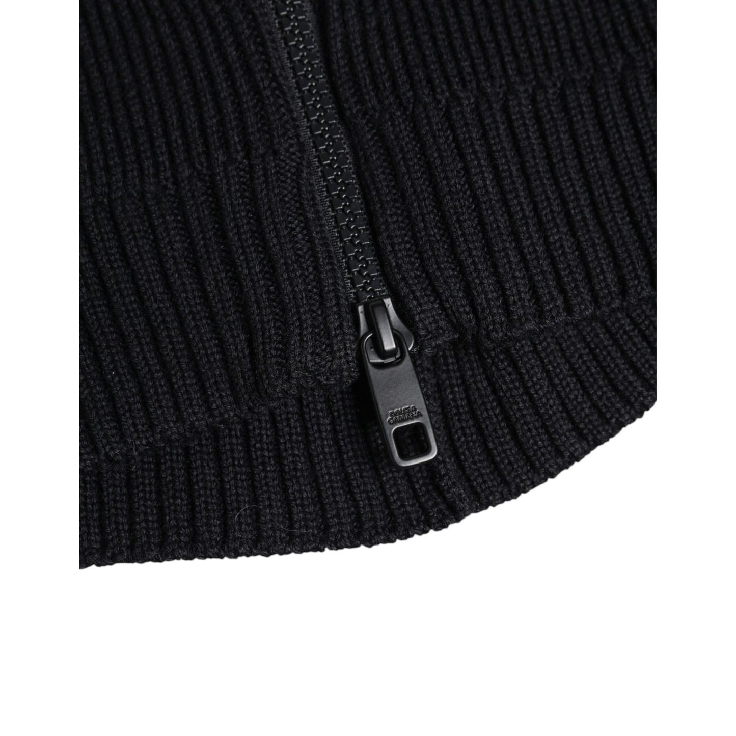 Dolce & Gabbana Black Wool Whole Head Wrap Balaclava Hat