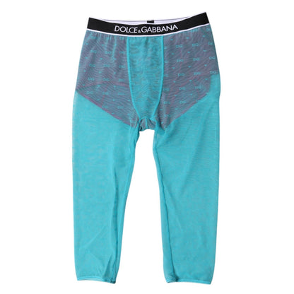 Dolce & Gabbana Blue Fuchsia Logo Lingerie Cropped Underwear