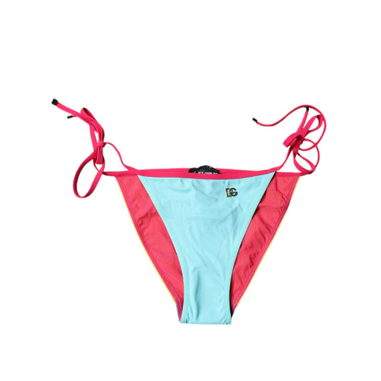 Dolce & Gabbana Multicolor Logo Swimsuit Bikini Bottom Swimwear