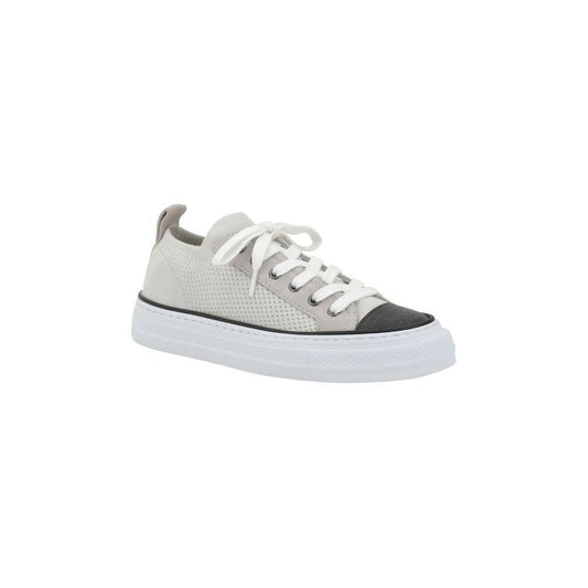 Brunello Cucinelli Mesh cotton and suede Sneakers