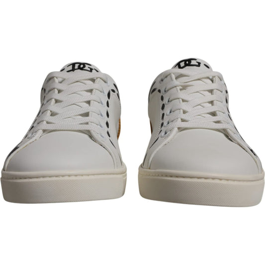 Dolce & Gabbana White Suede Leather Low Top Sneakers Shoes MV7177-39