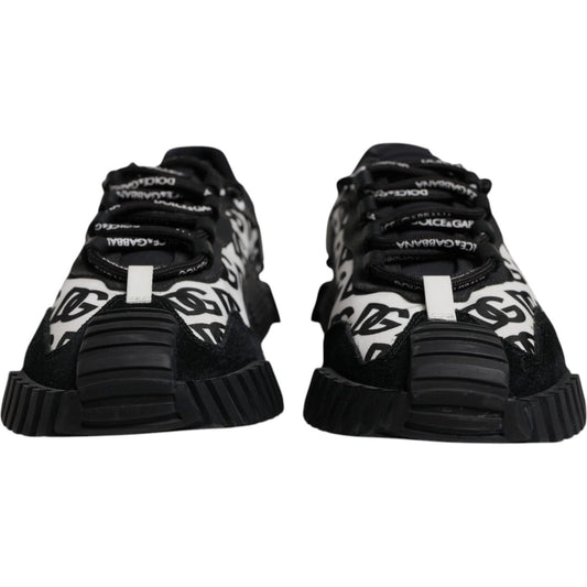Dolce & Gabbana Black Logo Lace Up Low Top NS1 Sneakers Shoes MV7189-41