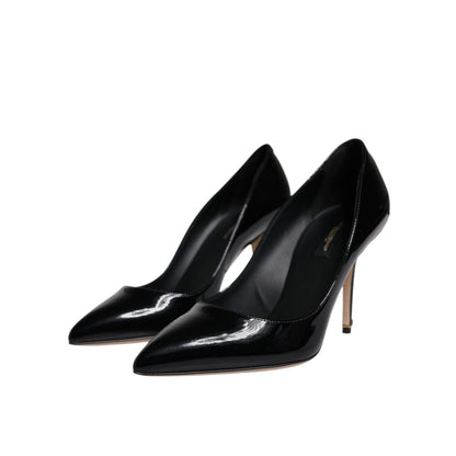 Dolce & Gabbana Black Patent Leather High Heels Pumps Shoes