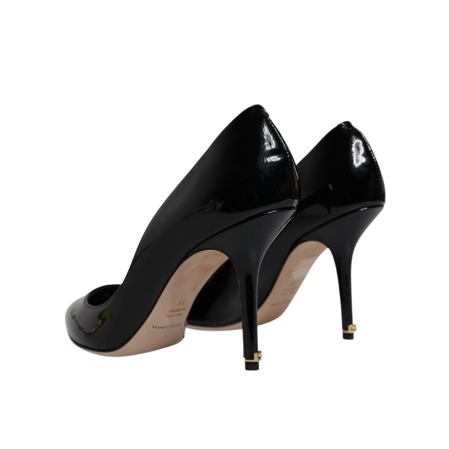 Dolce & Gabbana Black Patent Leather High Heels Pumps Shoes