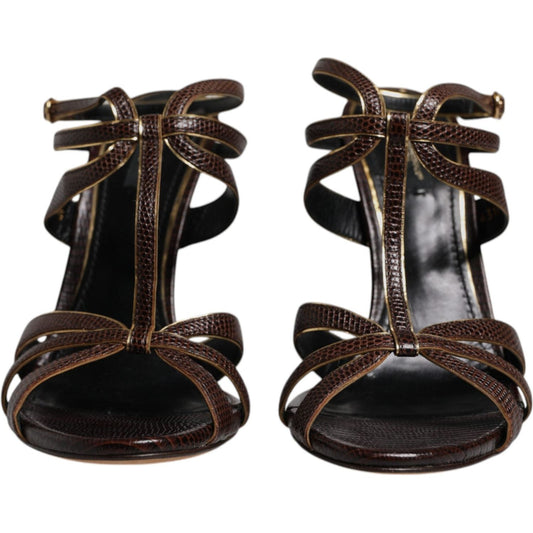 Dolce & Gabbana Bordeaux Ankle Strap Heels Sandals Shoes LA12511-39